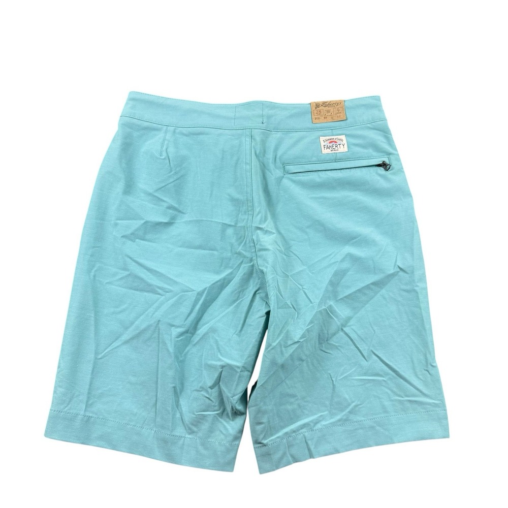Faherty All Day Performance Shorts Mens 28 Teal Blue Chino 9 Inch Inseam NWT